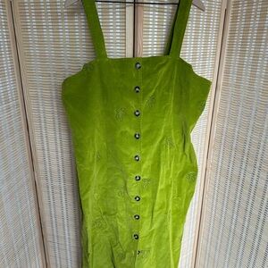 Lazy Oaf Lime Corduroy Dress